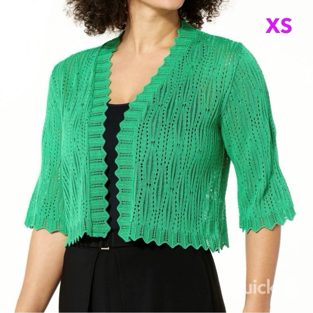 XS - NWT Antthony Metallic Sweater Knit Short Sleeve Shrug